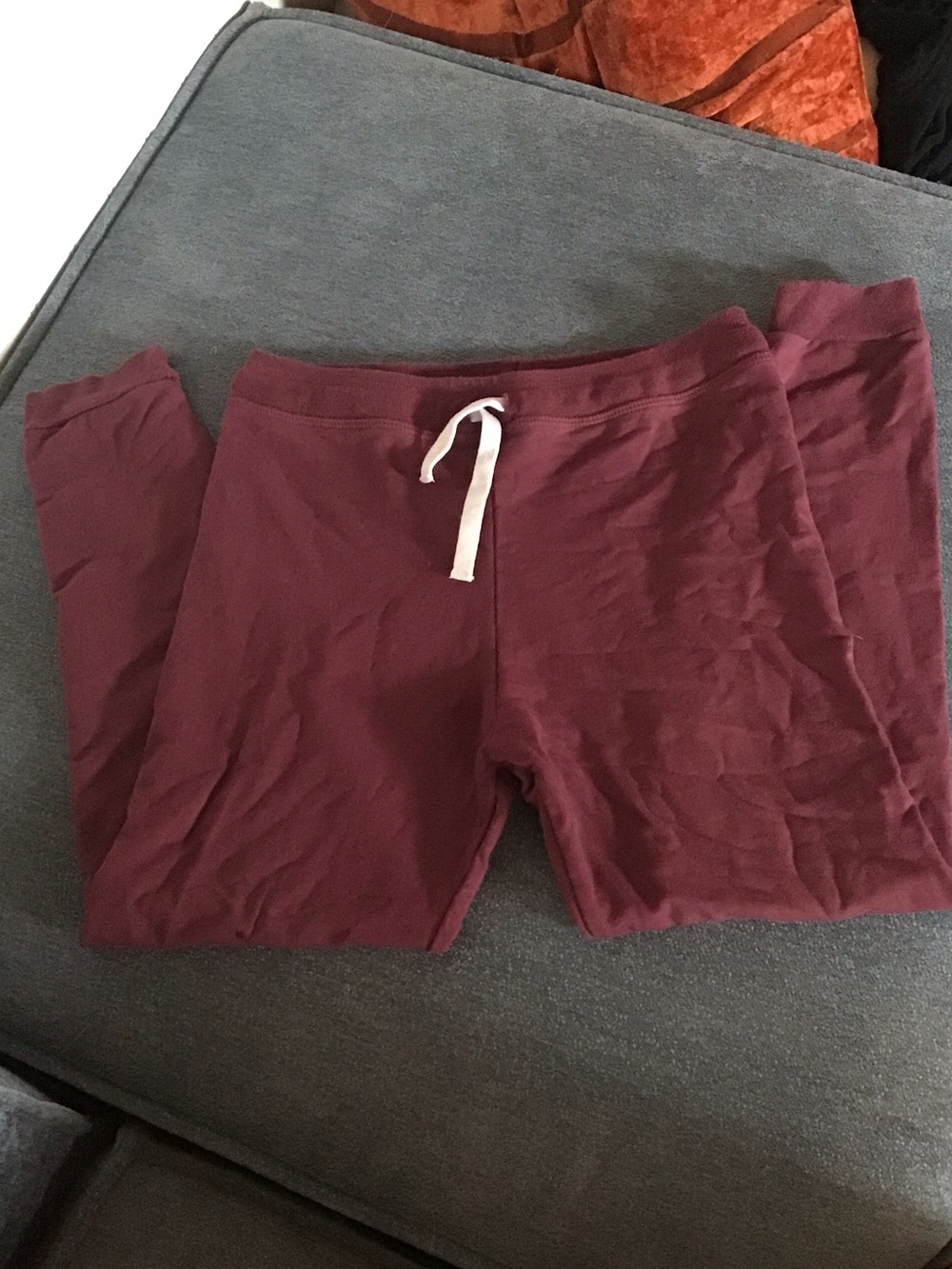 Kids Stretch Leggings with Drawstring - Maroon